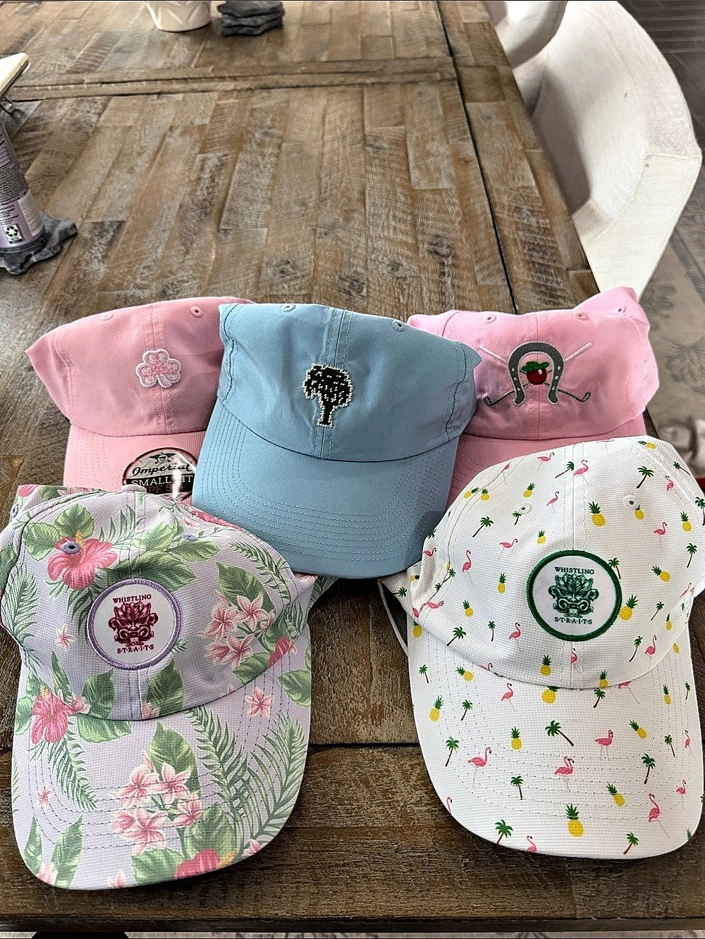 Golf hats in Pink, Blue & White NWT